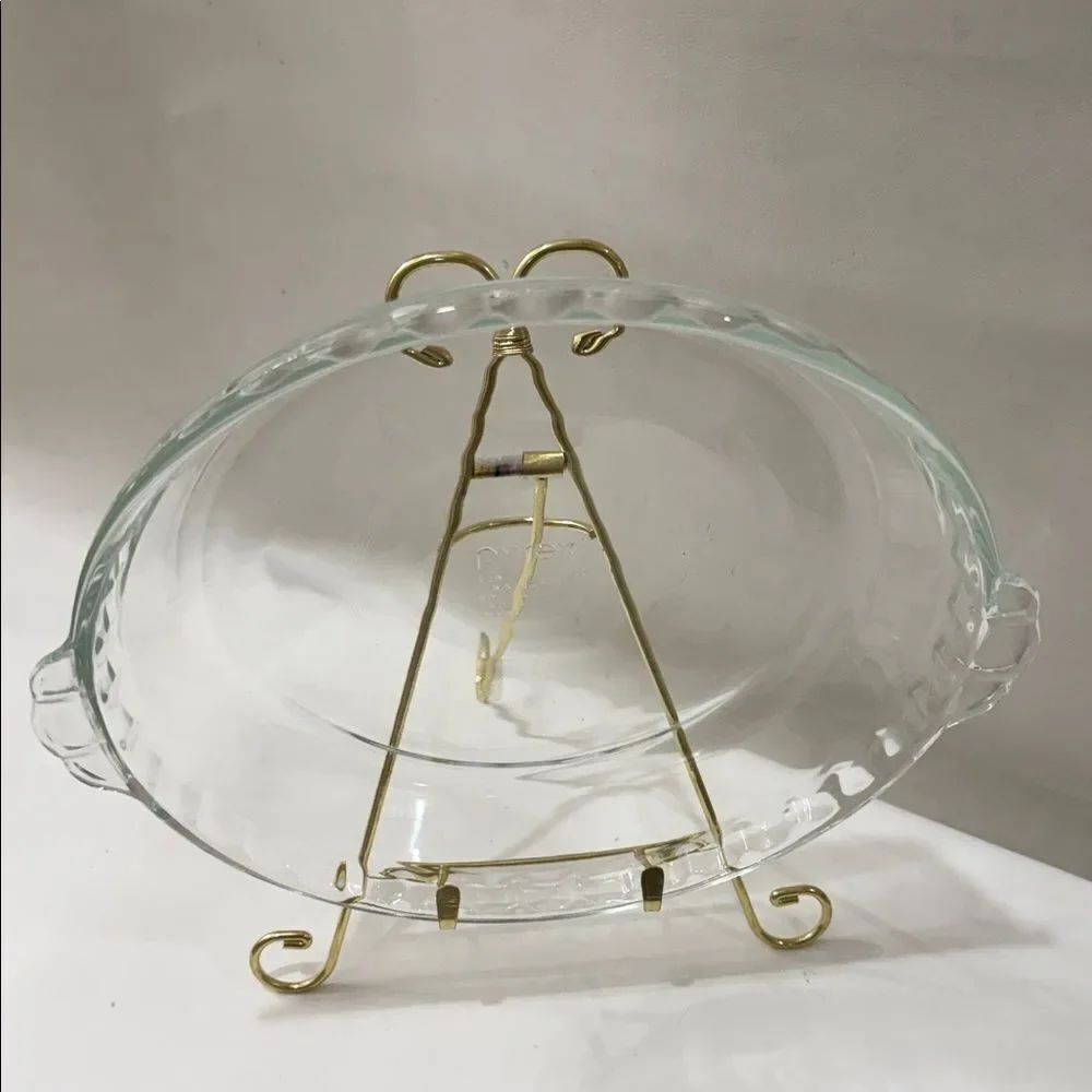 Pyrex Clear Glass Pie Dish 229 H11 9.5 inches 24 cm Made USA Oven Microwave